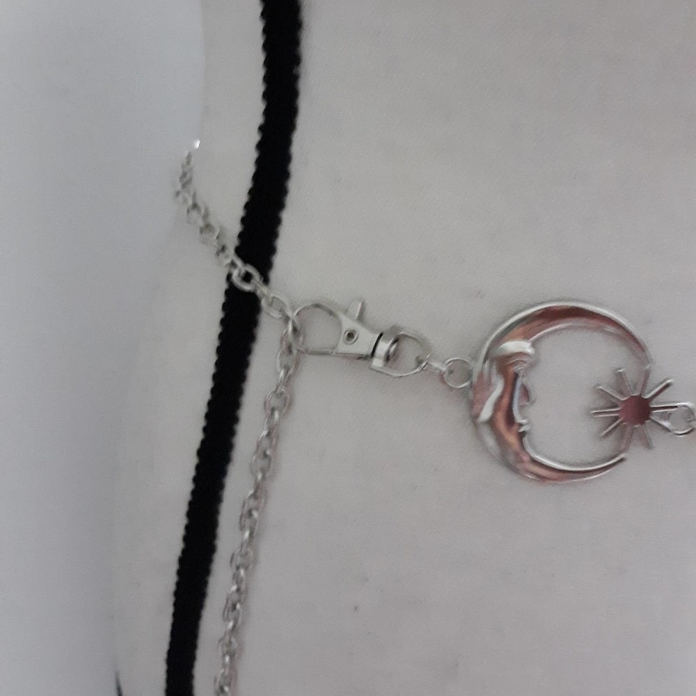 Celestial Moon & Sun Silver Tone Chain Belt - Picture 4 of 7